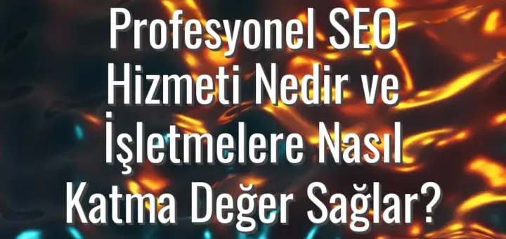 Profesyonel SEO Hizmeti Nedir ve İşletmelere Nasıl Katma Değer Sağlar?