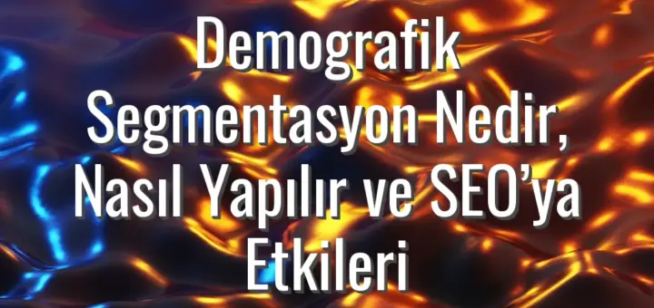 Demografik Segmentasyon Nedir, Nasıl Yapılır ve SEO’ya Etkileri