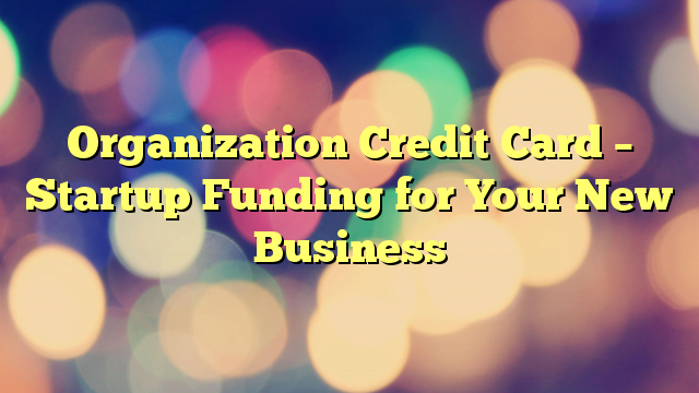 Organization Credit Card – Startup Funding for Your New Business
